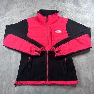 The North Face Denali Fleece Jacket Womens XS Pink Black Full Zip